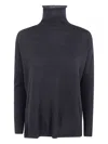 Base Wool Turtle-neck Sweater In Black