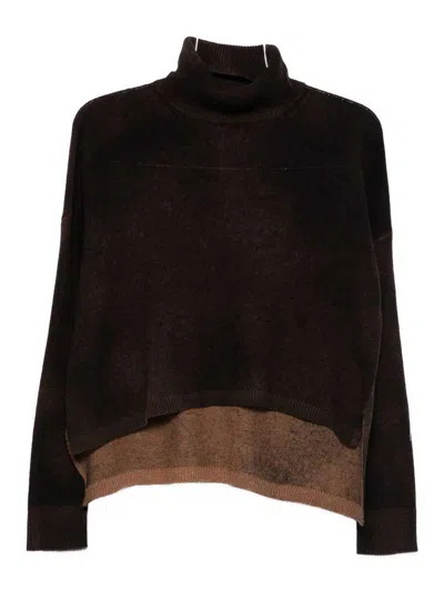 Base Wool Turtle-neck Sweater In Brown