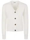 Base Wool V-necked Cardigan In White
