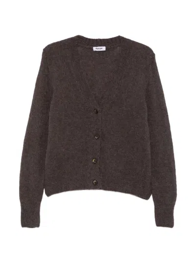 Base Wool V-necked Cardigan In Brown