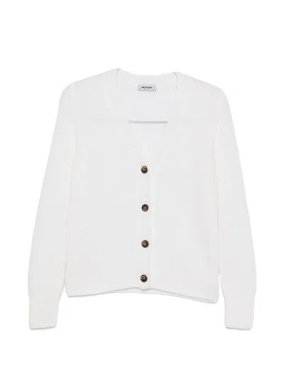 Base Wool V-necked Cardigan In White