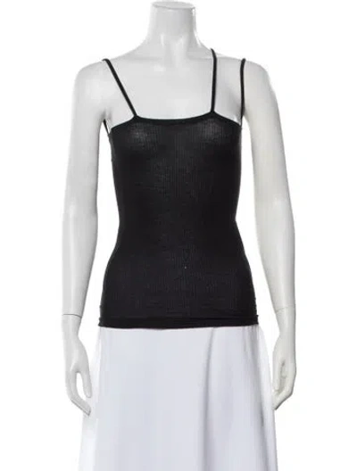 Pre-owned Baserange Asymmetrical Sleeveless Top In Black