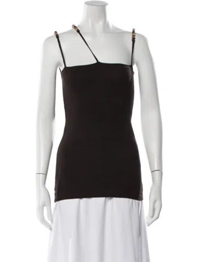Pre-owned Baserange Asymmetrical Sleeveless Top In Black