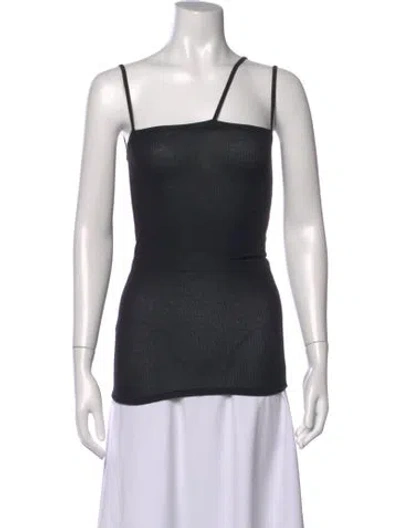 Pre-owned Baserange Asymmetrical Sleeveless Top In Black