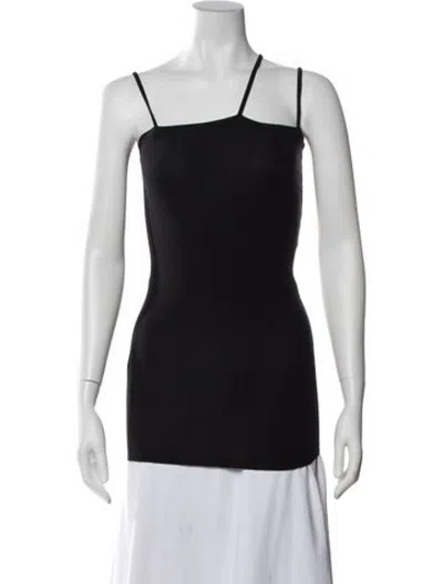 Pre-owned Baserange Asymmetrical Sleeveless Top In Black