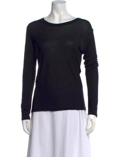 Pre-owned Baserange Bamboo Crew Neck Top In Black