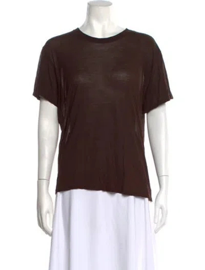 Pre-owned Baserange Bamboo Crew Neck T-shirt In Brown
