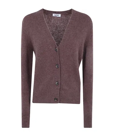 Baserange Base Buttoned V-neck Cardigan In Purple