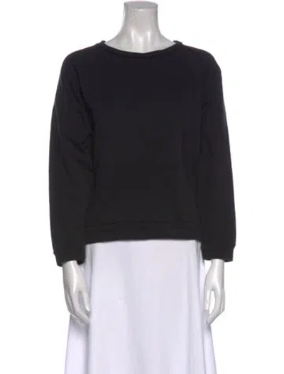 Pre-owned Baserange Bateau Neckline Long Sleeve Sweatshirt In Black