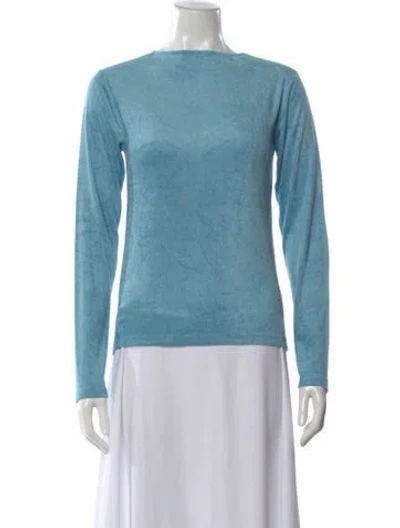 Pre-owned Baserange Bateau Neckline Sweater In Blue