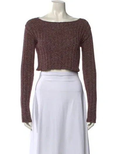 Pre-owned Baserange Bateau Neckline Sweater In Brown