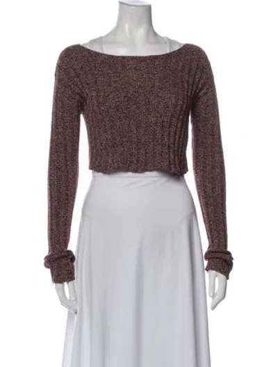 Pre-owned Baserange Bateau Neckline Sweater In Purple
