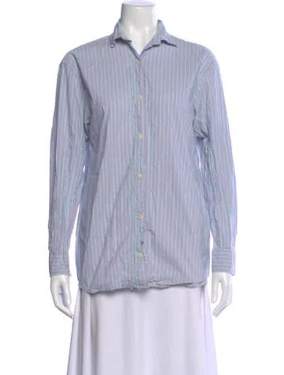 Pre-owned Baserange Bateau Neckline Three-quarter Sleeve Top In Purple