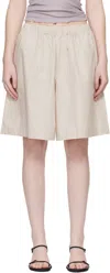 Baserange Claude Striped Elasticated Shorts In Animal Print