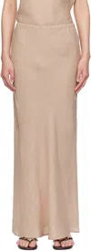 Baserange Beige Dydine Maxi Skirt In Pink