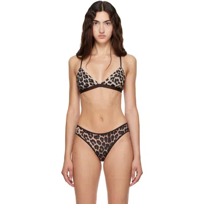 Baserange Beige Mississippi Bra In Leopard