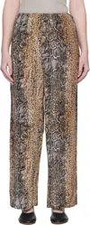 Baserange Beige Stoa Lounge Pants In Animal Print
