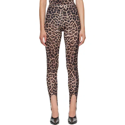 Baserange Beige Sync Leggings In Leopard