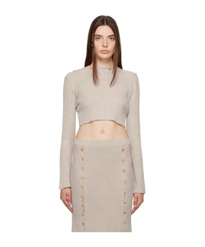 Baserange Birgi Long-sleeved Sweater In Nude