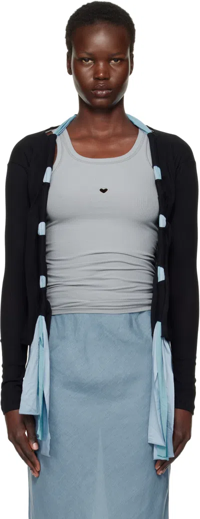 Baserange Black & Blue Circ Cardigan