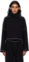 Baserange Camer Contrast-stitch Turtleneck Top In Black