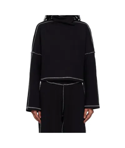 BASERANGE CAMER CONTRAST-STITCH TURTLENECK TOP