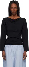 Baserange Black Daffa Long Sleeve Top In Black