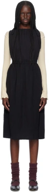 Baserange Shirred Dress In Black