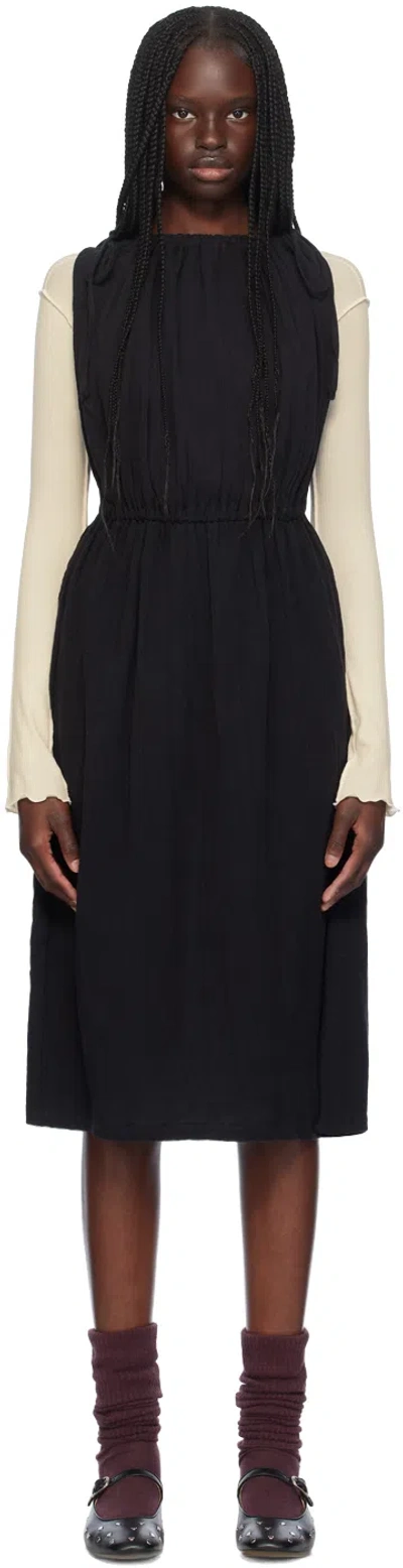 BASERANGE BLACK DIPH MIDI DRESS