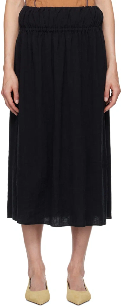 Baserange Black Diph Midi Skirt