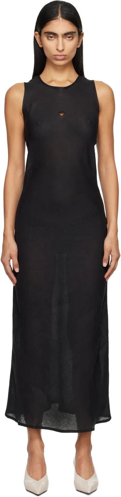Baserange Black Dydine Heart Tank Maxi Dress