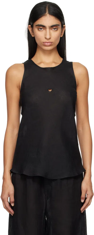 Baserange Black Dydine Heart Tank Top