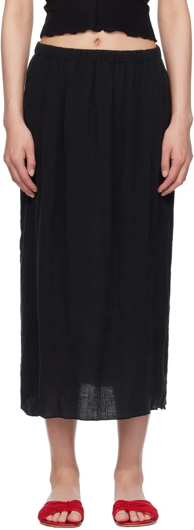 Baserange Black Folio Midi Skirt