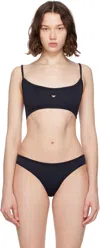 Baserange Black Heart Bikini Top In Black