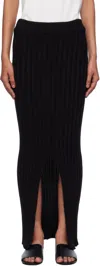 Baserange Black Macau Midi Skirt In Black