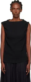Baserange Lud Ruffled-trim Top In Black