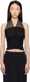 Baserange Black Nehru Halter Top In Black