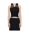 Baserange Black Nehru Halter Top In Black