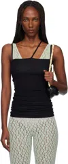 Baserange Black Nida Tank Camisole In Animal Print
