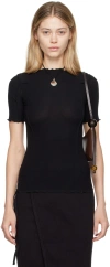 Baserange Black Omato 3/4 T-shirt In Black