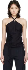Baserange Black Wild Silk Mar Top In Black