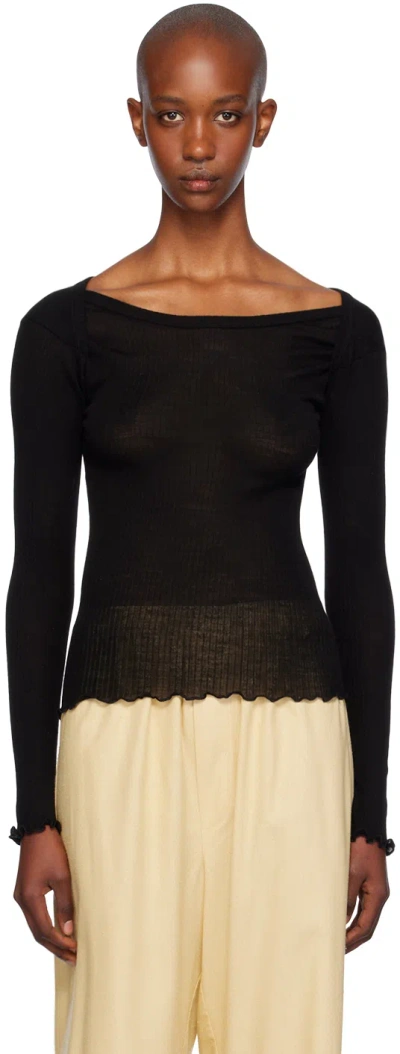 Baserange Black Wool Disc T-shirt