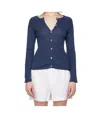 Baserange Blue Drip Cardigan In Blue