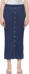 Baserange Blue Drip Midi Skirt In Blue