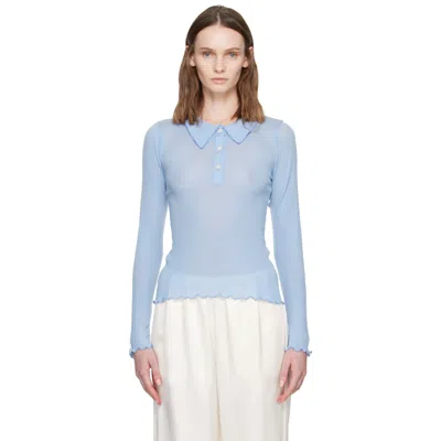 Baserange Blue Dual Long Sleeve Polo
