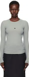 Baserange Blue Heart Long Sleeve T-shirt In Bow Blue