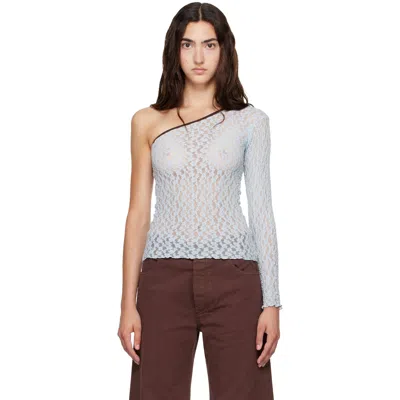 Baserange Blue Rota Long Sleeve T-shirt In Dona Blue