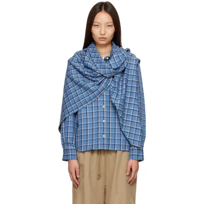 Baserange Blue Snell Scarf In Multi