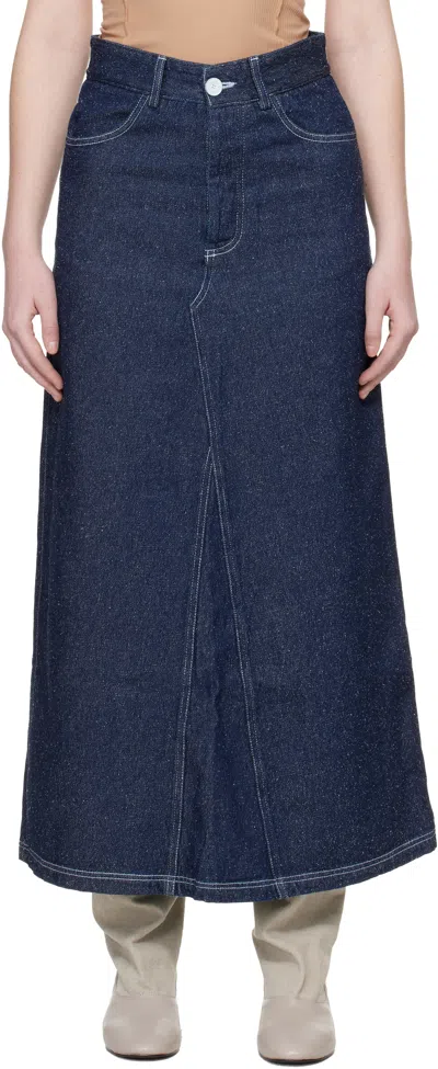 Baserange Blue Tajo Denim Maxi Skirt