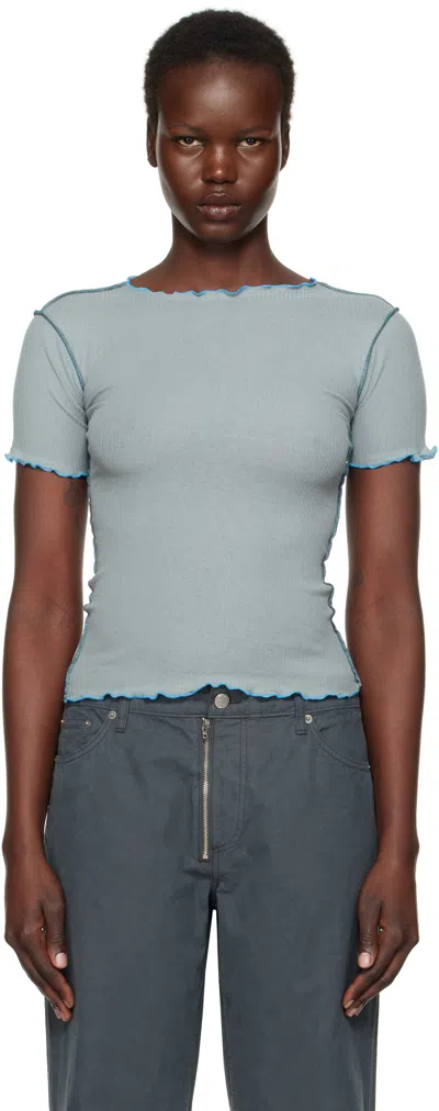 Baserange Blue Vein T-shirt In Bow Blue